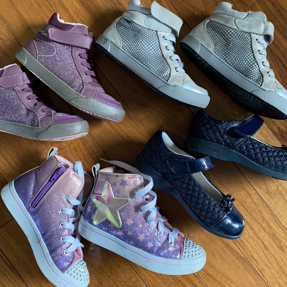 Gils pediped and sketchers shoes lot 4 pairs size 30 & 13 dress shoes /sneakers